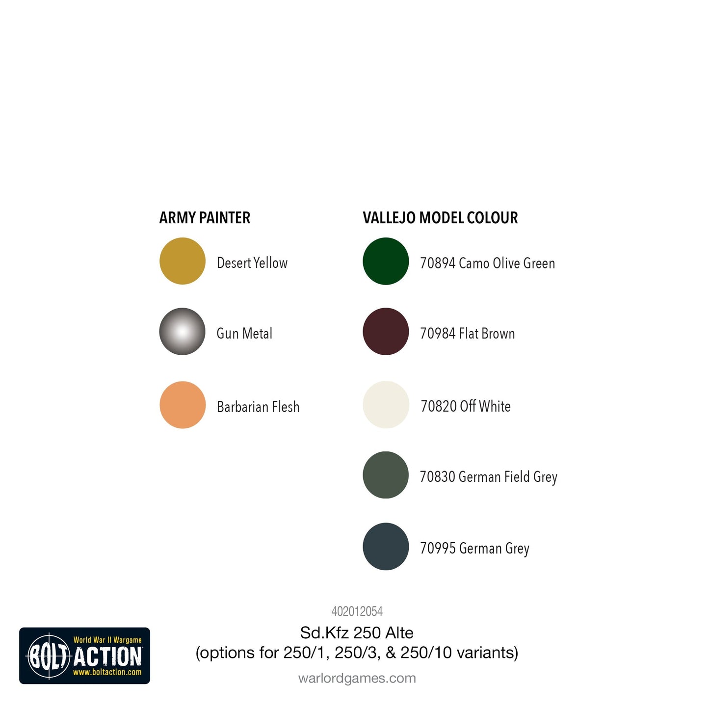Sd.Kfz 250 (Alte) Half-Track (Options To Make 250/1, 250/3 Or 250/10 Variants)