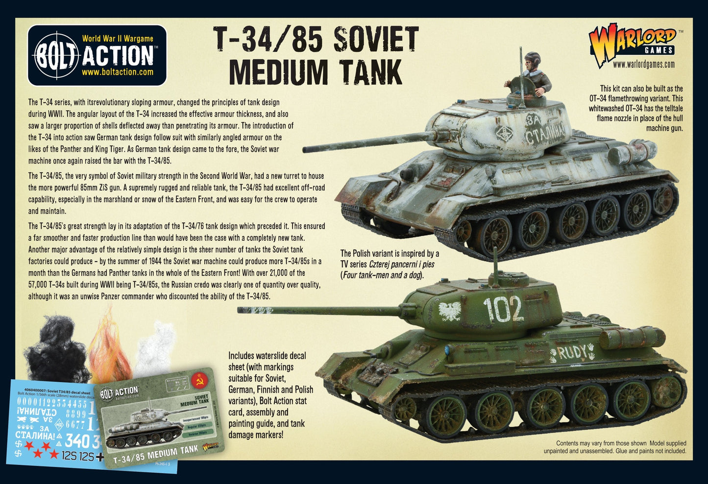 T-34/85 Medium Tank (Plastic)