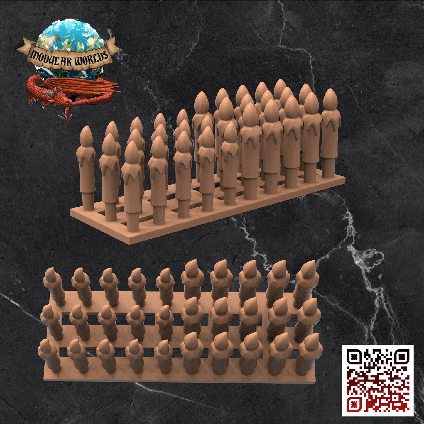 Candles x 30 (1 Sprue): Tabletop Gaming Miniature (Resin 3D Print)