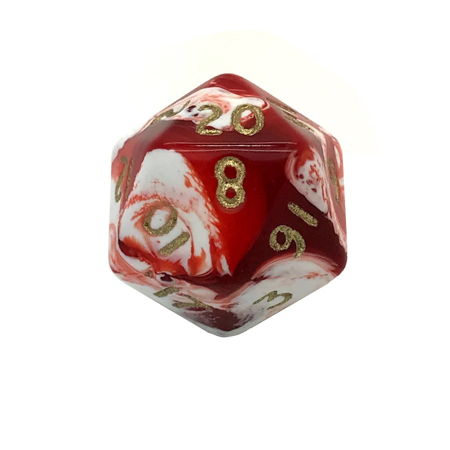 Marble Red D20 Poly Dice