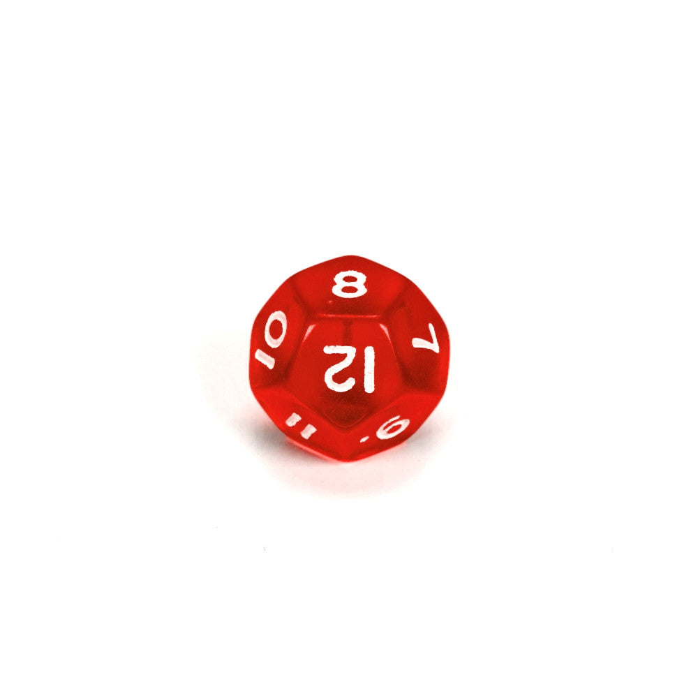 Gem D12 Poly Dice - Red
