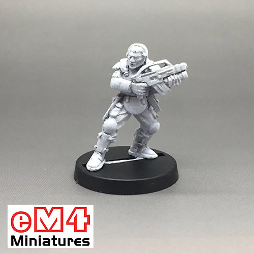 Trooper Military Bareheaded with an Assault Rifle