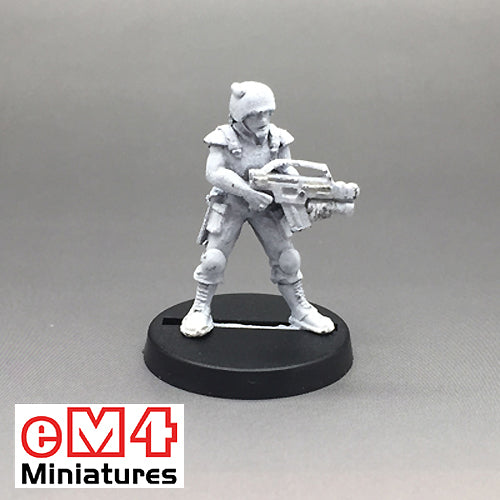 Female Trooper with a Military Assault Rifle & Tech Belt