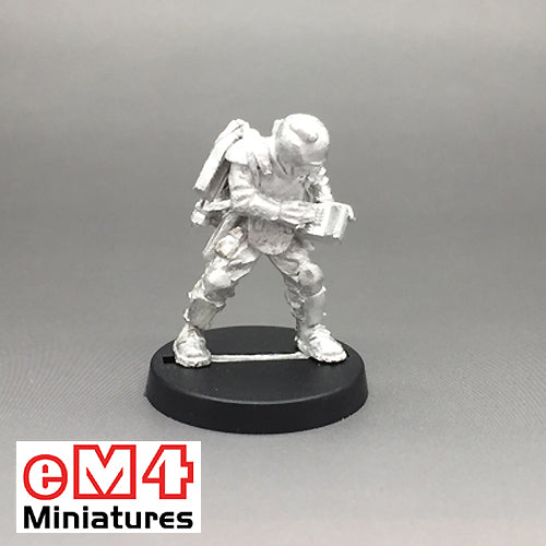 Trooper with a Military Assault Rifle Operating Comms