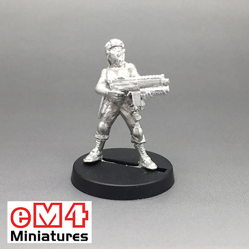 Female Trooper with Singlet Headband armed with a Military Assault Rifle