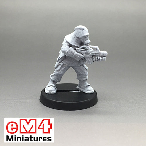 Trooper in NBC Suit A armed with a Military Assault Rifle