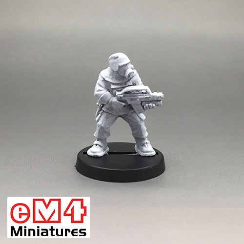 Trooper in NBC Suit C armed with a Military Assault Rifle