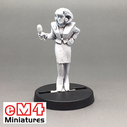 Female Reporter With Microphone