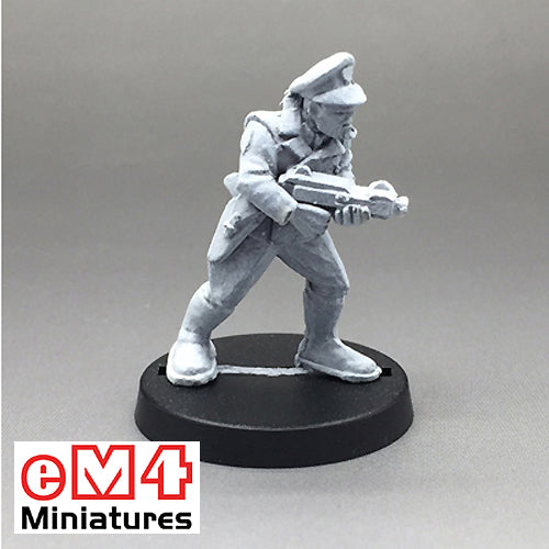 Cop With SMG Advancing