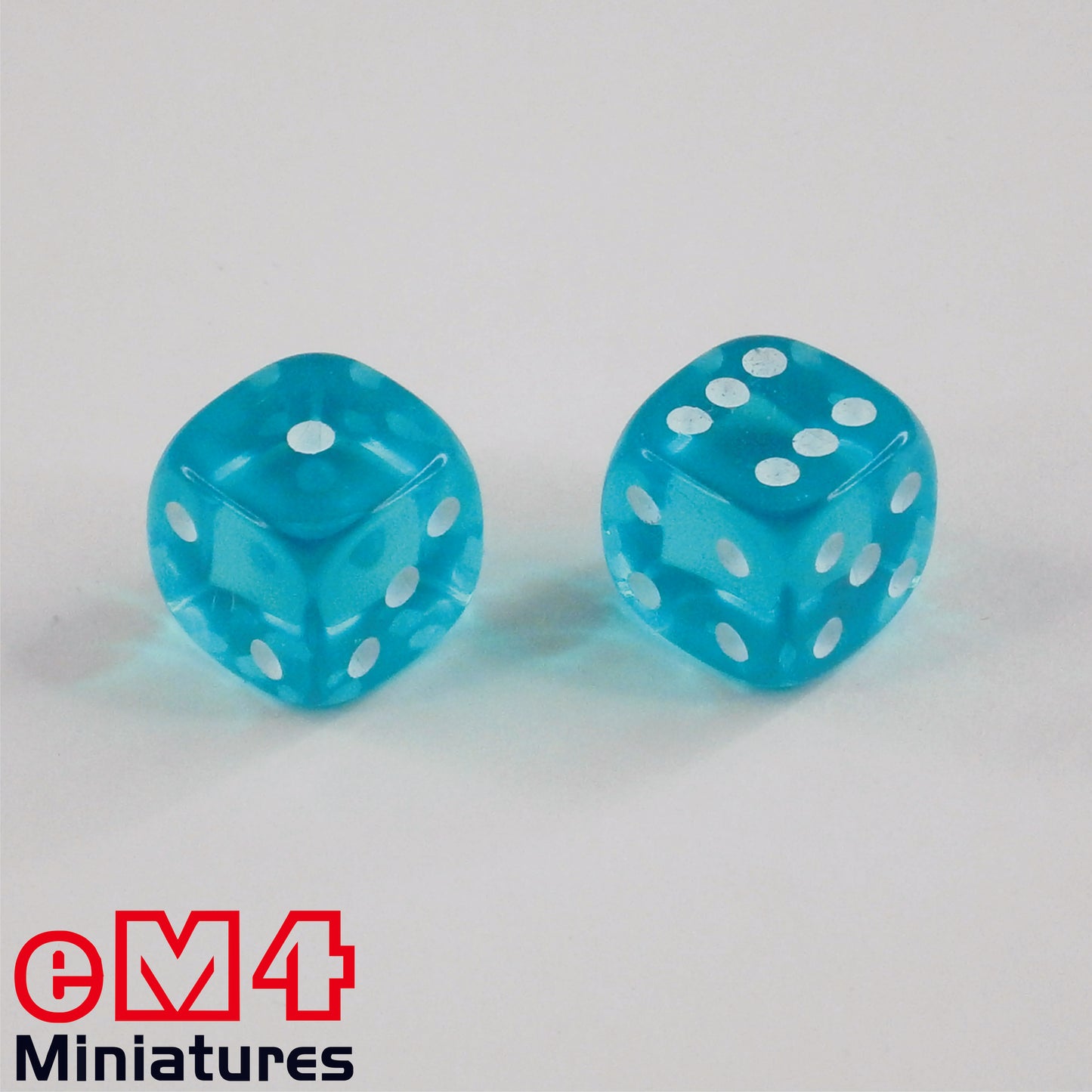 12mm Gem Dice - Aqua x 10