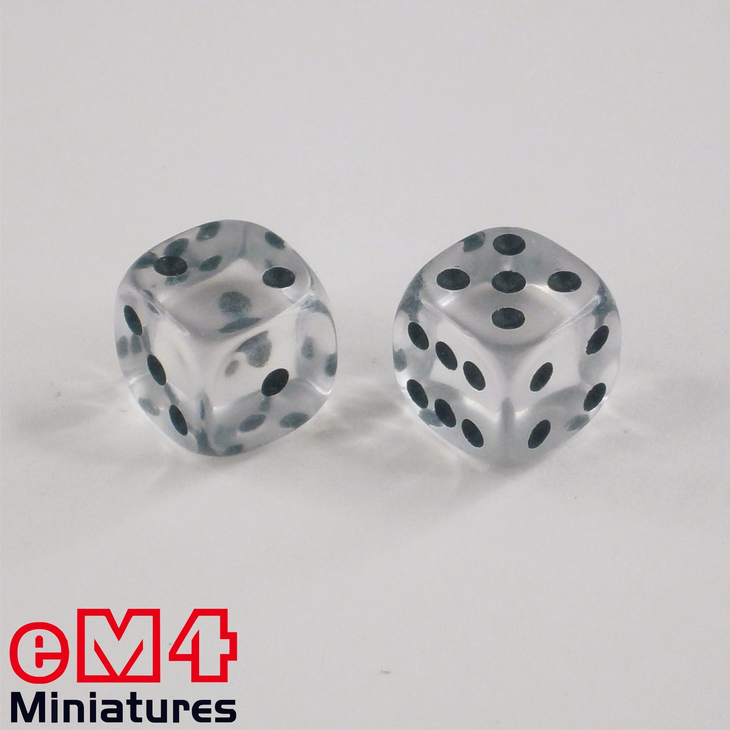 15mm Gem Dice - Clear x 10