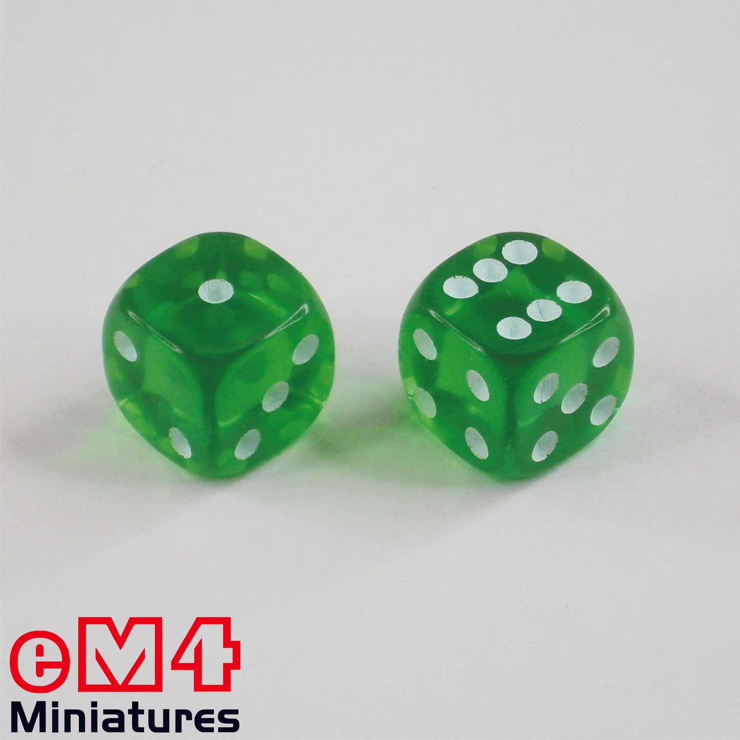 15mm Gem Dice - Green x 10