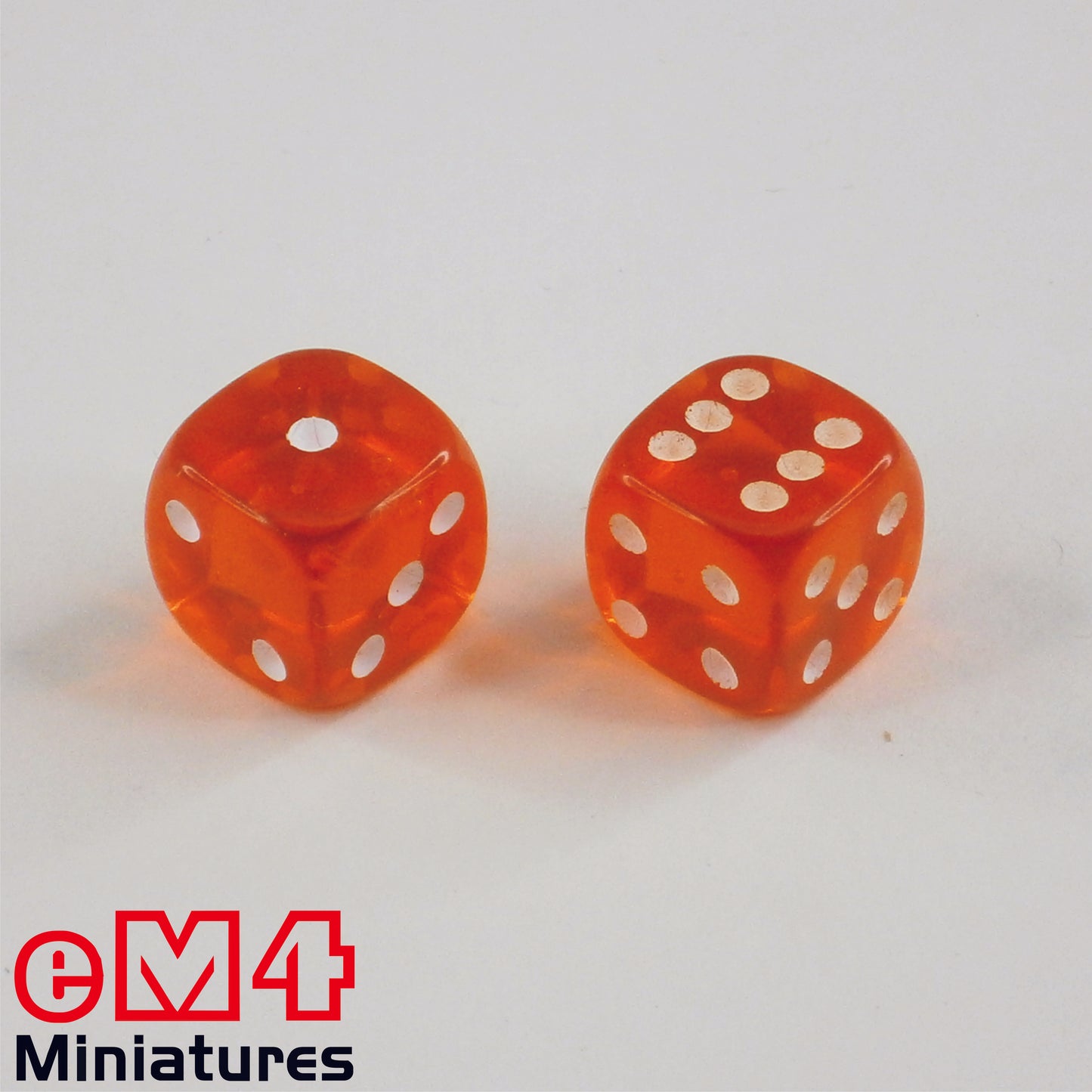15mm Gem Dice - Orange x 10
