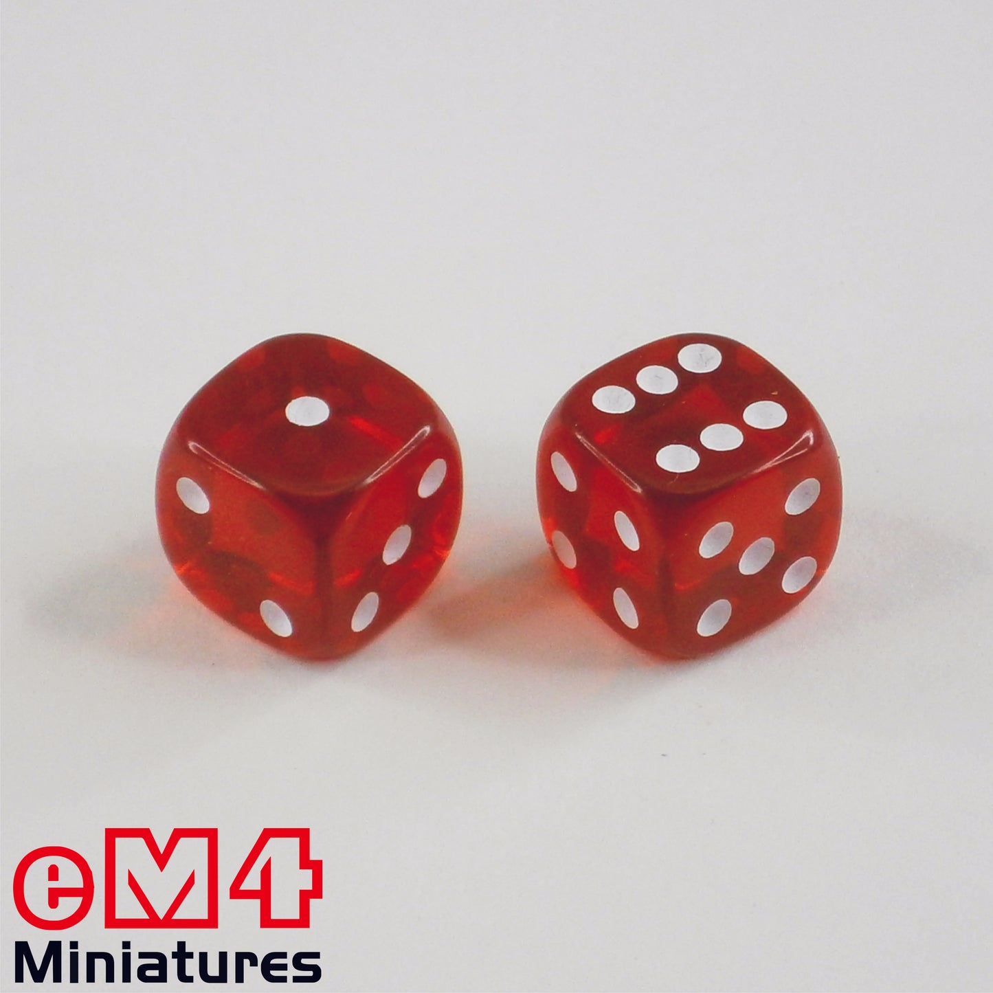 15mm Gem Dice - Red x 10