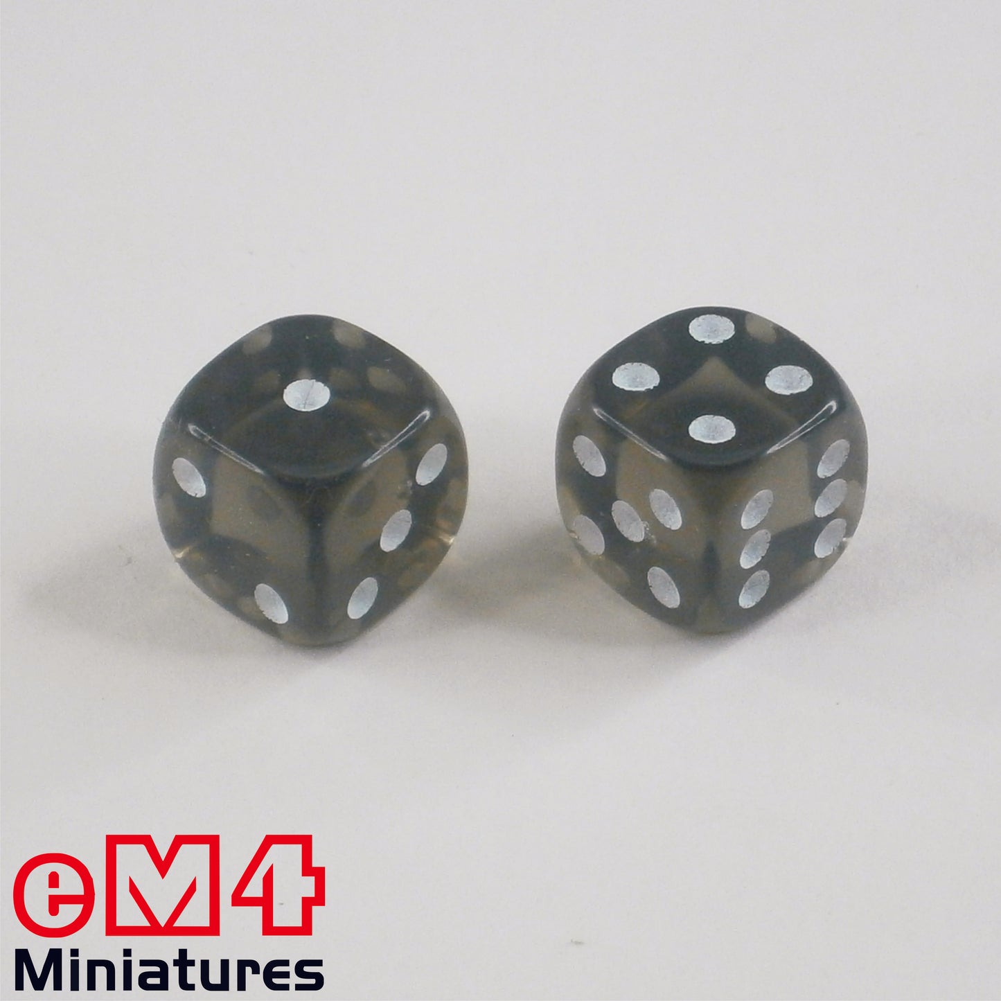 12mm Gem Dice - Smoke x 10