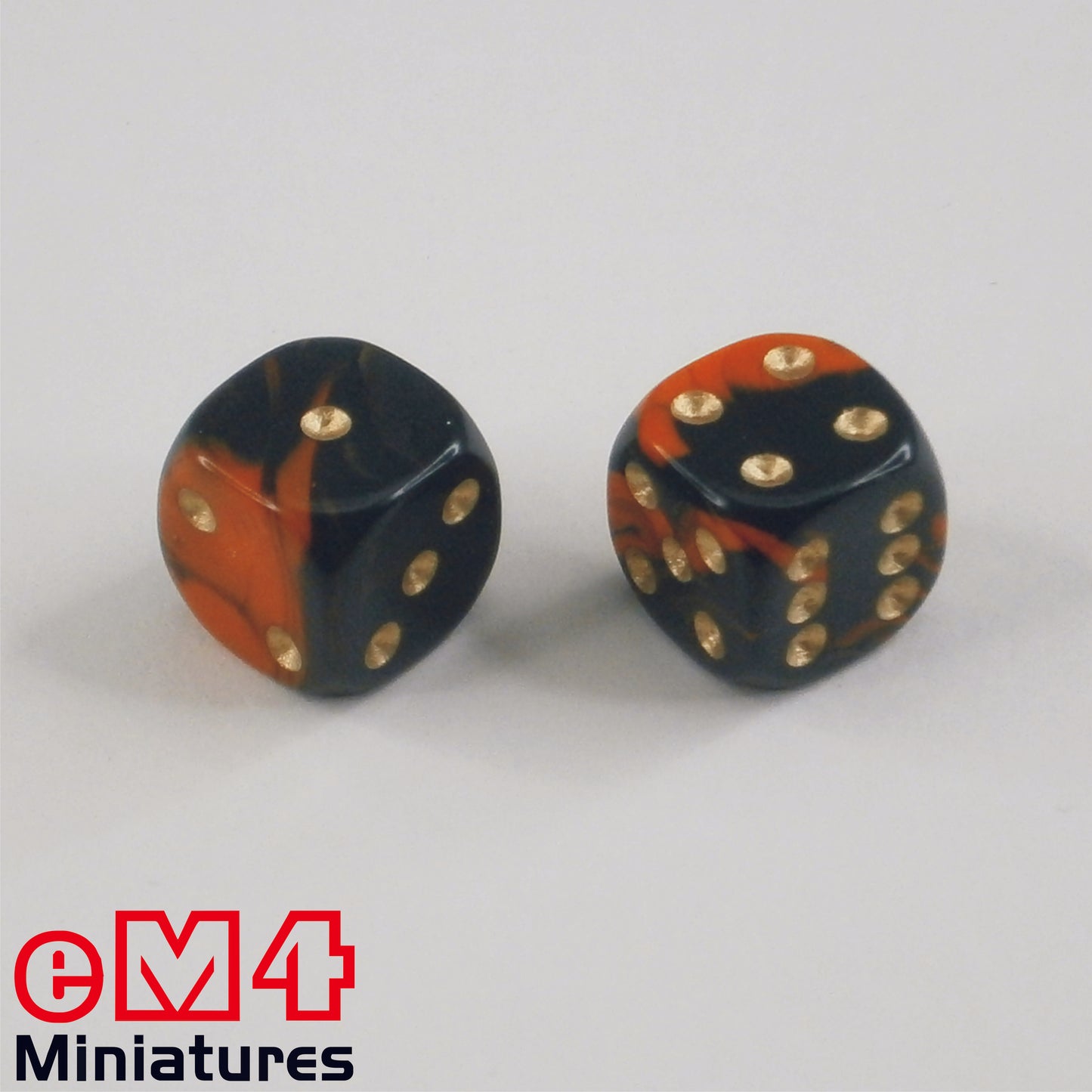 15mm D6 Oblivion Spot Dice - Orange x 10