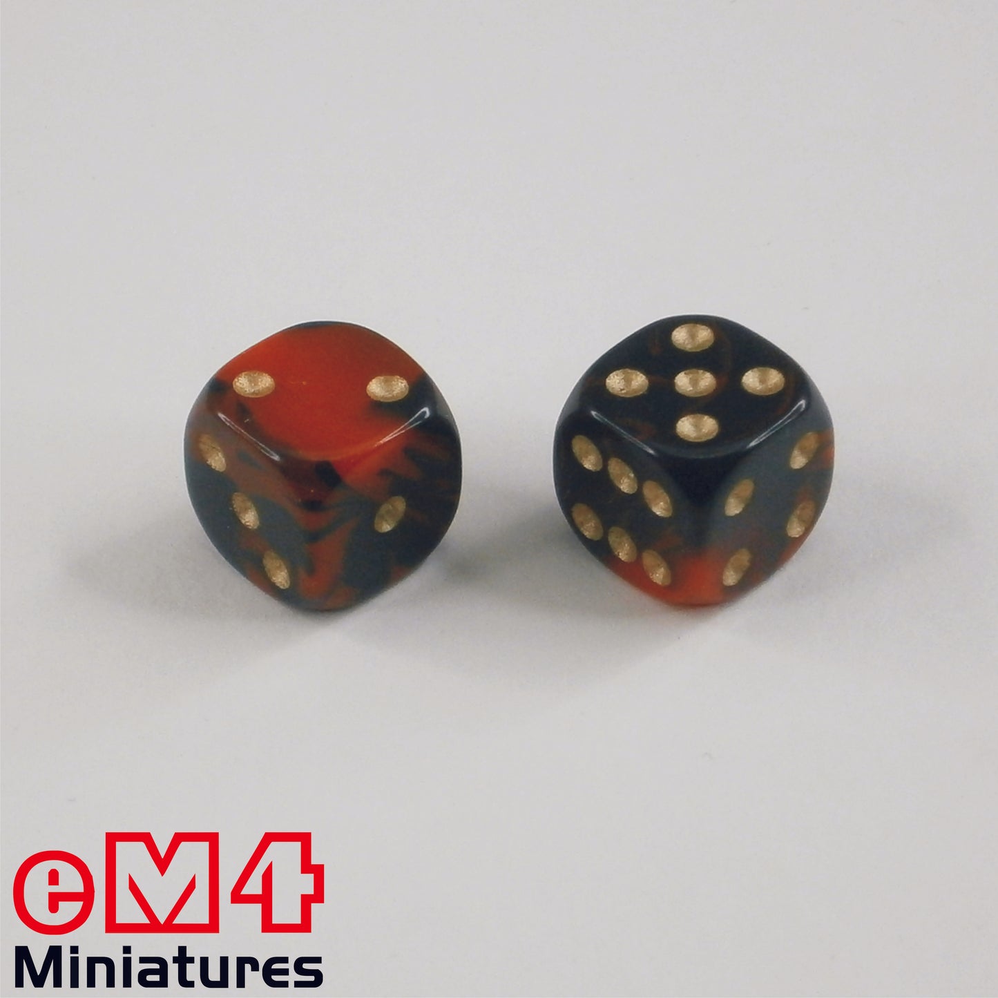 15mm D6 Oblivion Spot Dice - Red x 10