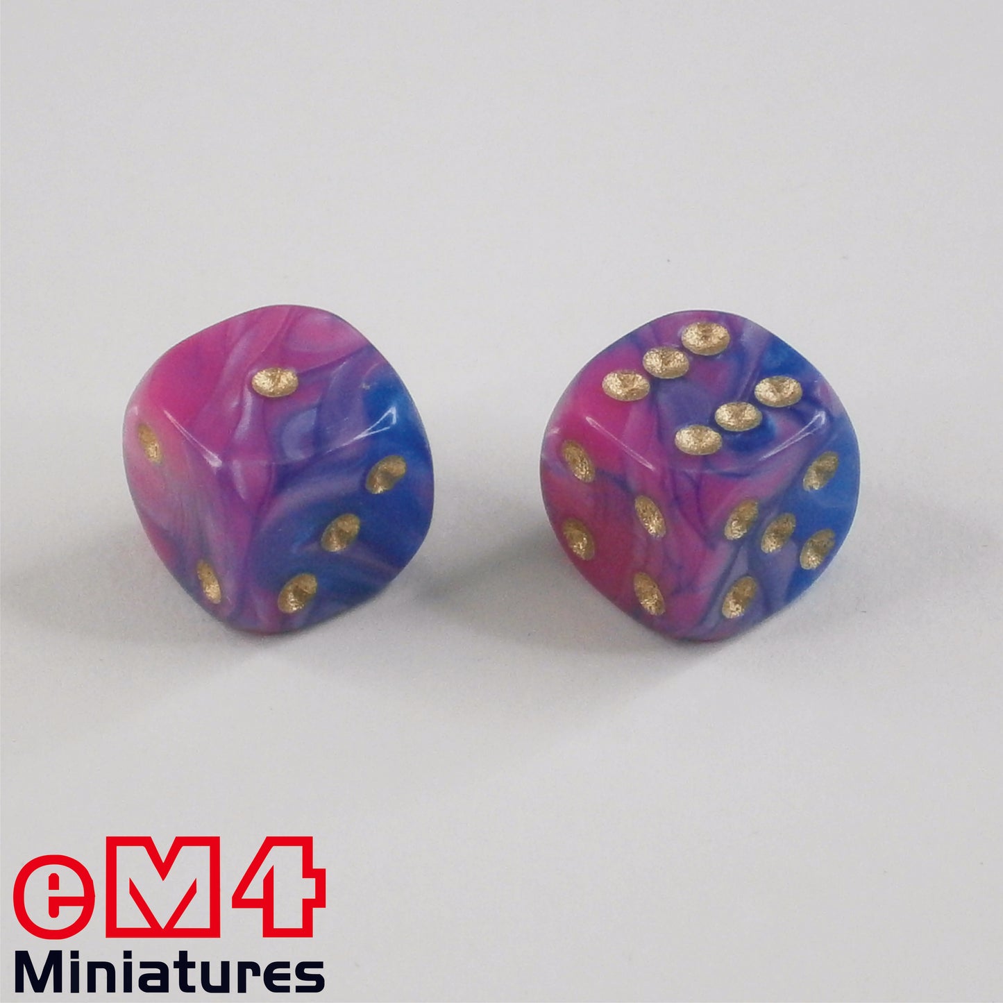 15mm Toxic Spot Dice - Acid-Pink/Blue x 10