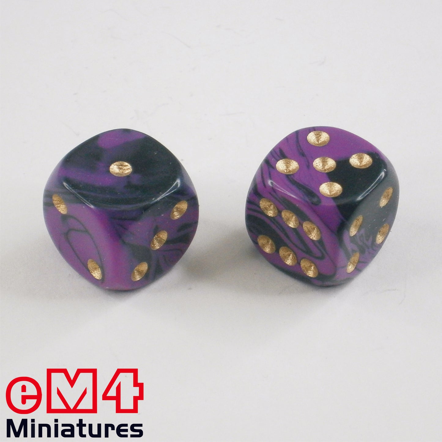 15mm D6 Oblivion Spot Dice - Purple x 10