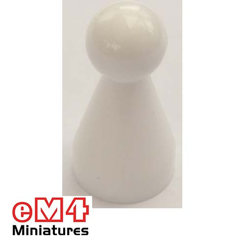 20 x 40mm Halma Pawns x 5-White