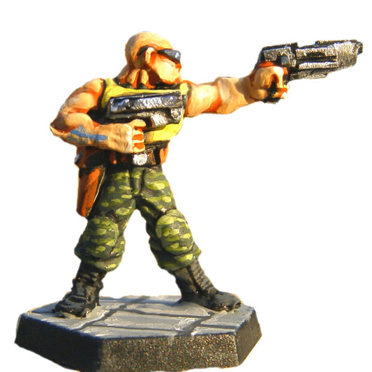 Chequer Gang Duelist Ganger with Duel Pistols - Miniature