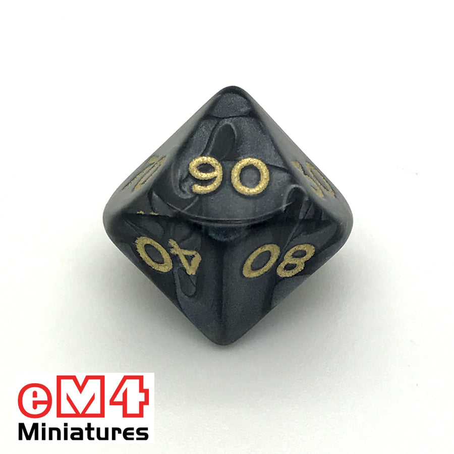 Pearl Black D10 (00-90) Poly Dice