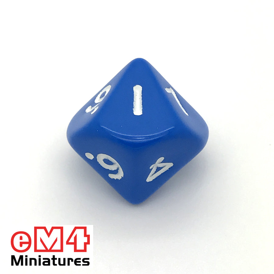 Opaque Blue D10 (0-9) Poly Dice