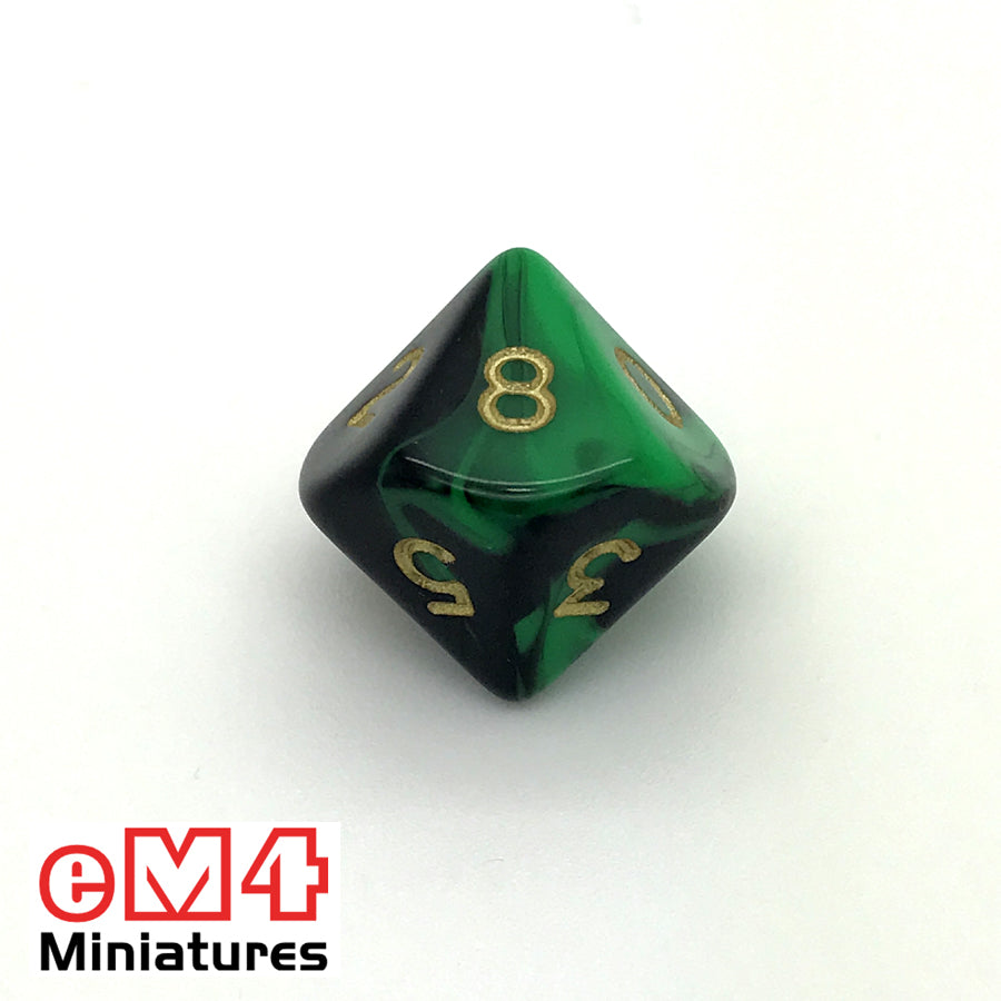 Oblivion Green D10 (0-9) Poly Dice