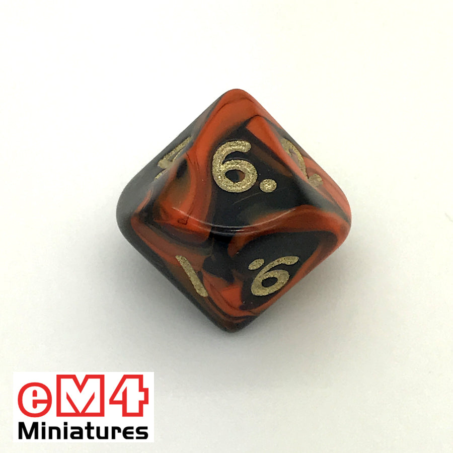 Oblivion Orange D10 (0-9) Poly Dice