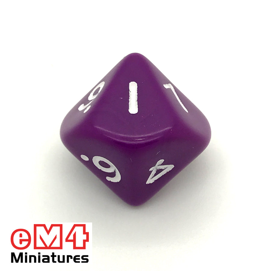 Opaque Purple D10 Poly Dice