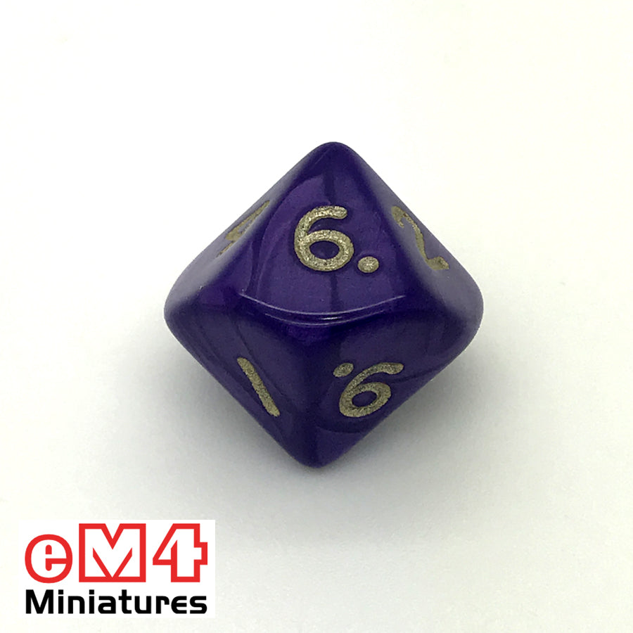 pearl Purple D10 (0-9) Poly Dice