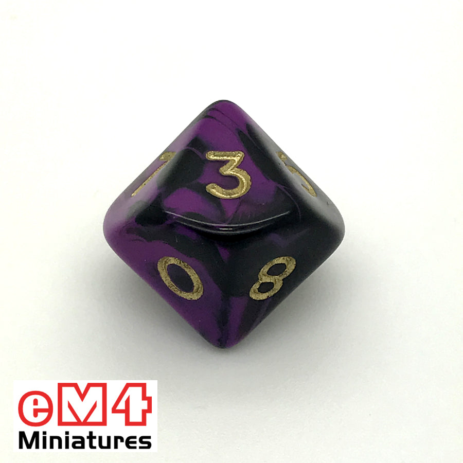 Oblivion Purple D10 (0-9) Poly Dice
