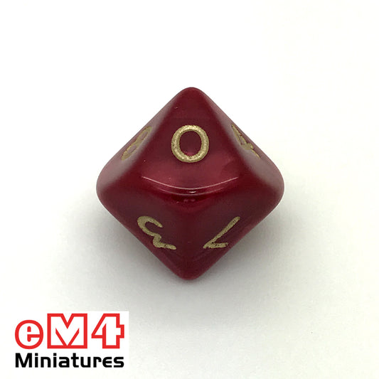 Pearl Red D10 (0-9) Poly Dice