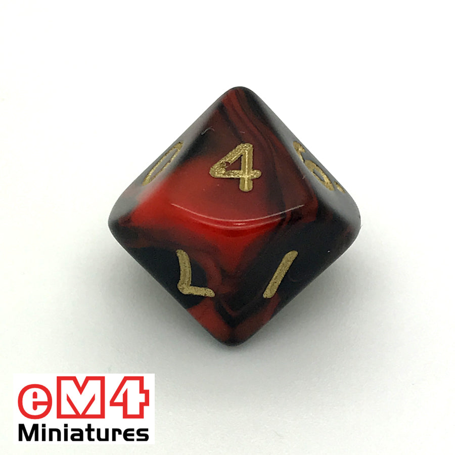 Oblivion Red D10 (0-9) Poly Dice