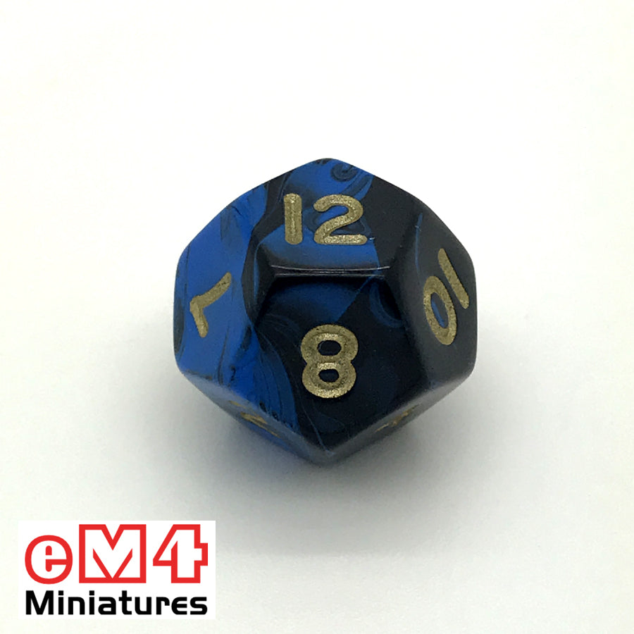 Oblivion Blue D12 Poly Dice