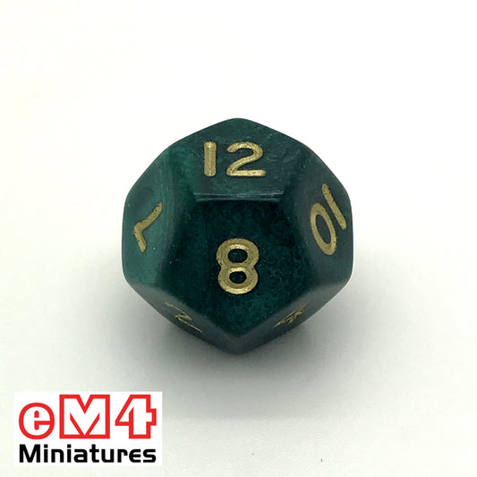 Pearl Green D12 Poly Dice