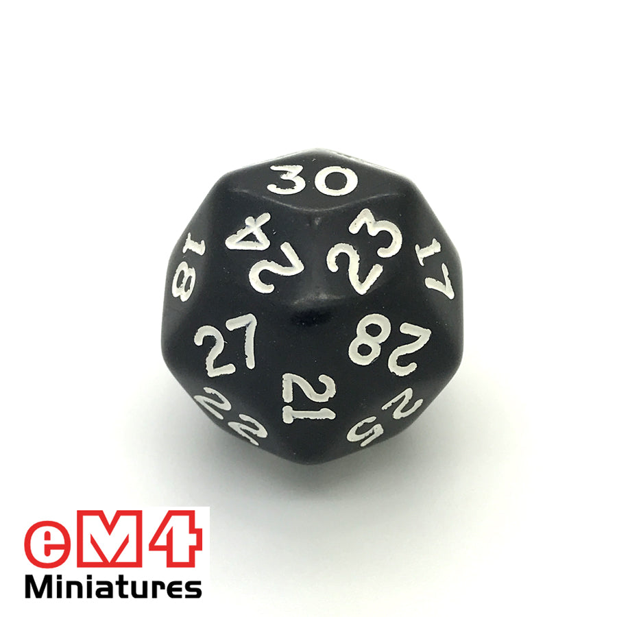 Opaque Black D30 Poly Dice