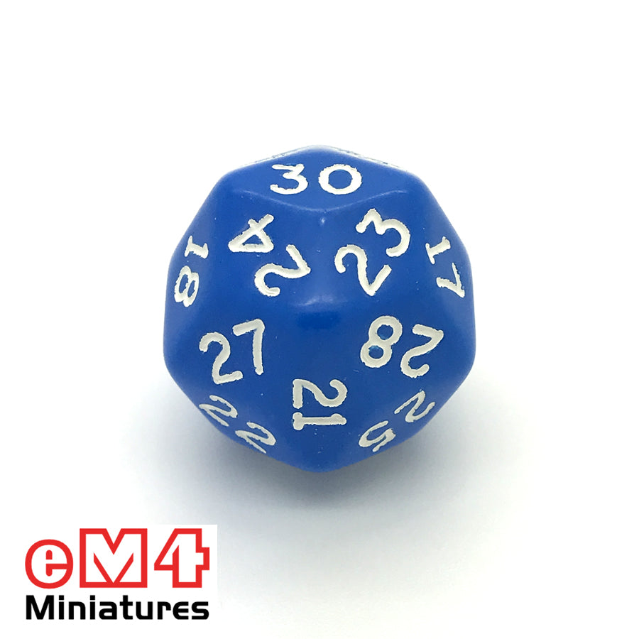 Opaque Blue D30 Poly Dice