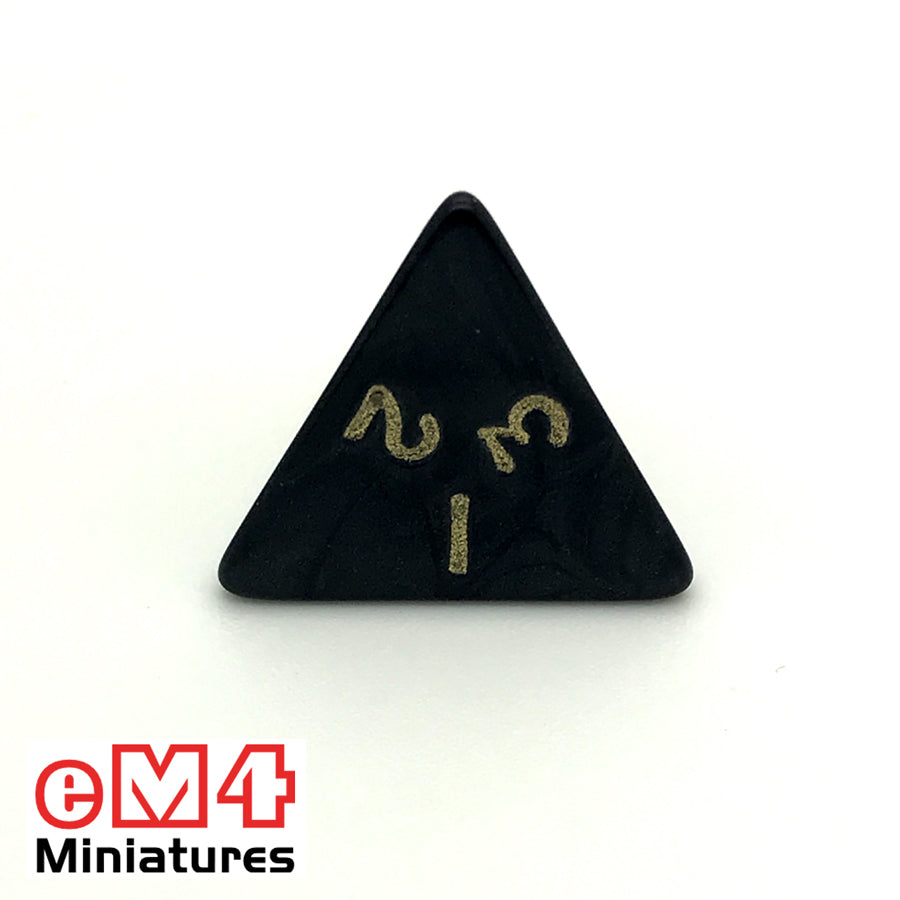 Pearl Black D4 Poly Dice