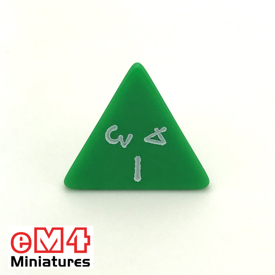 4-Sided Opaque Dice (d4) - Green