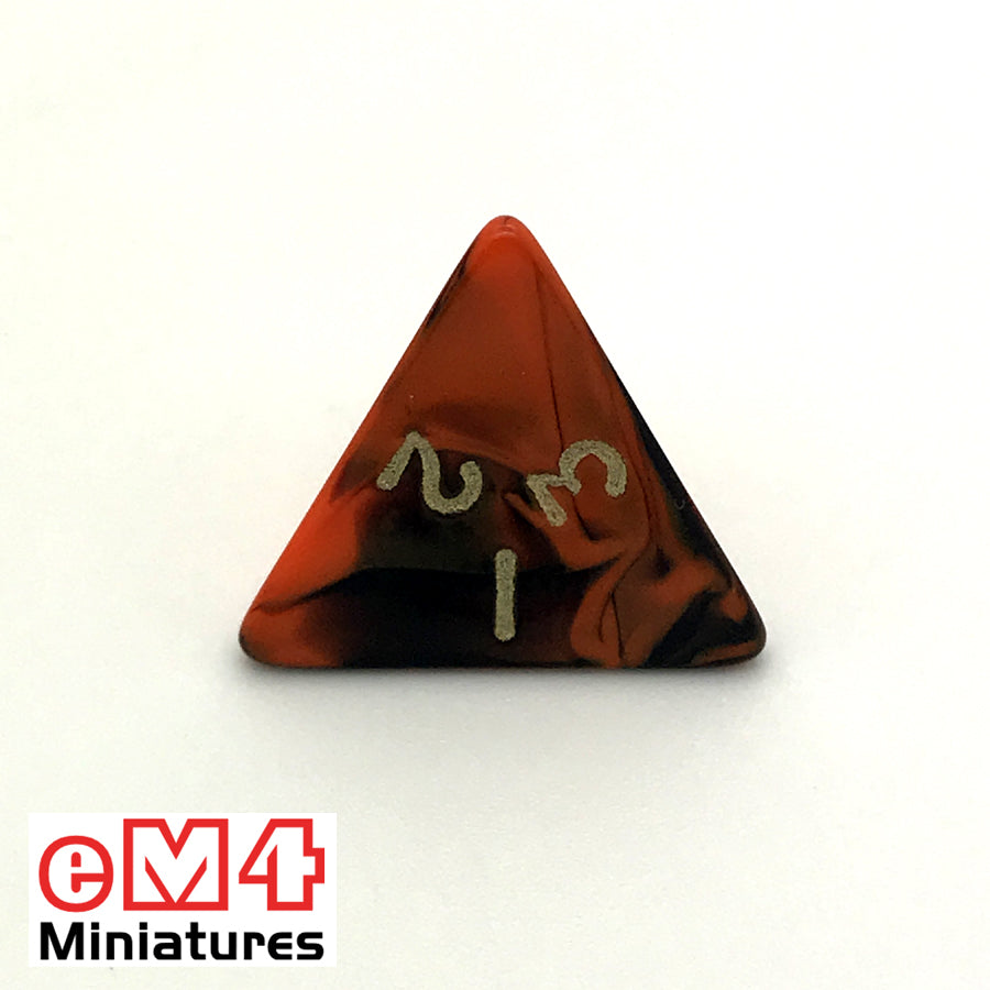 Oblivion Orange D4 Poly Dice