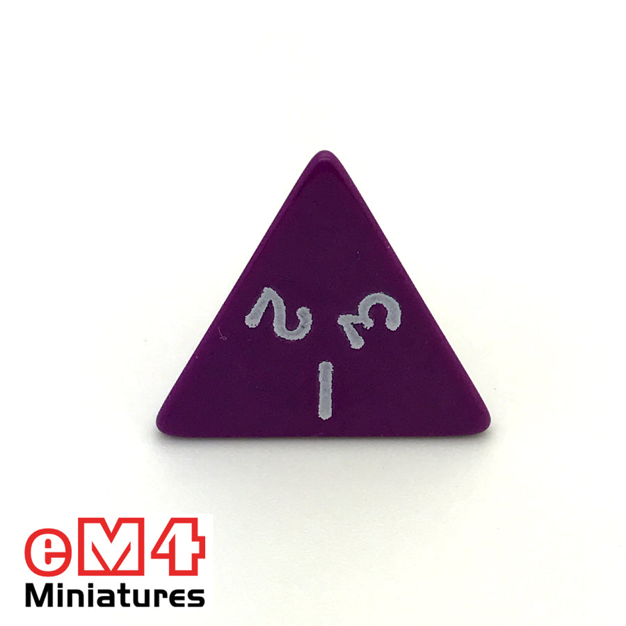 Opaque Purple D4 Poly Dice