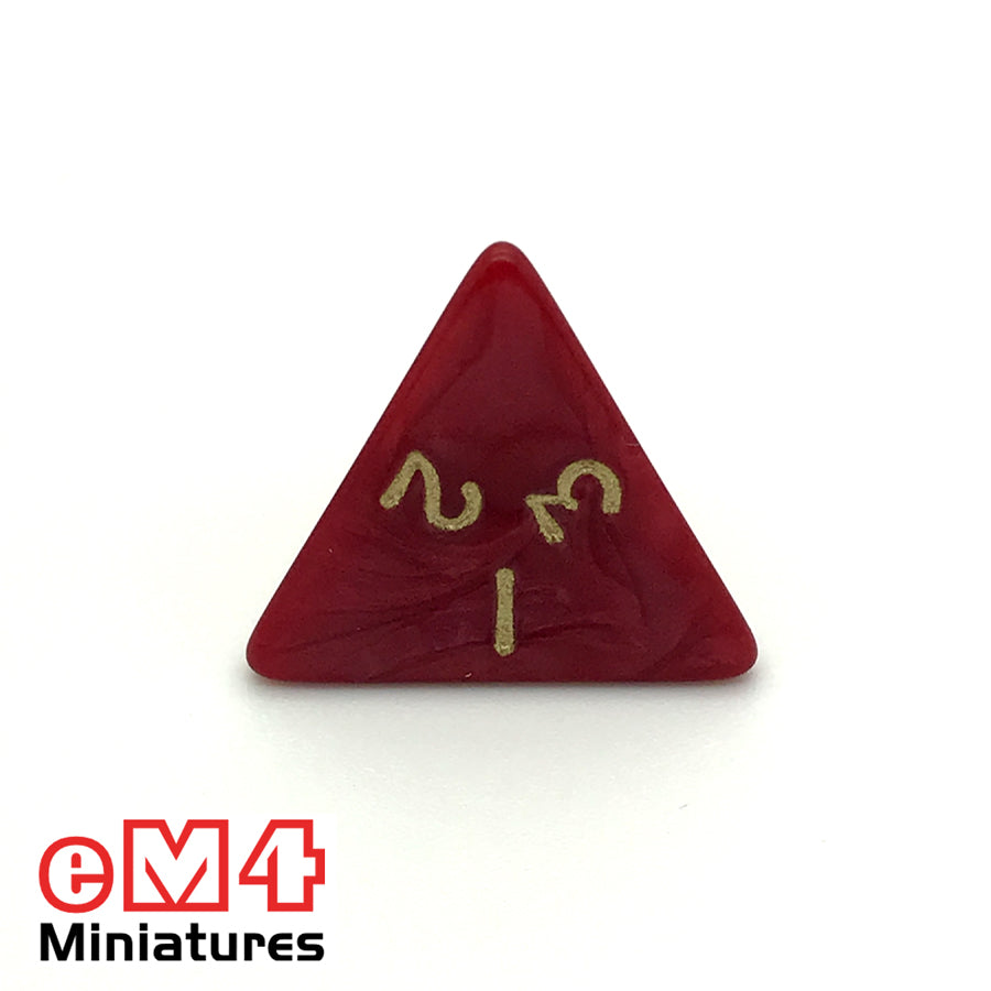 Pearl Red D4 Poly Dice
