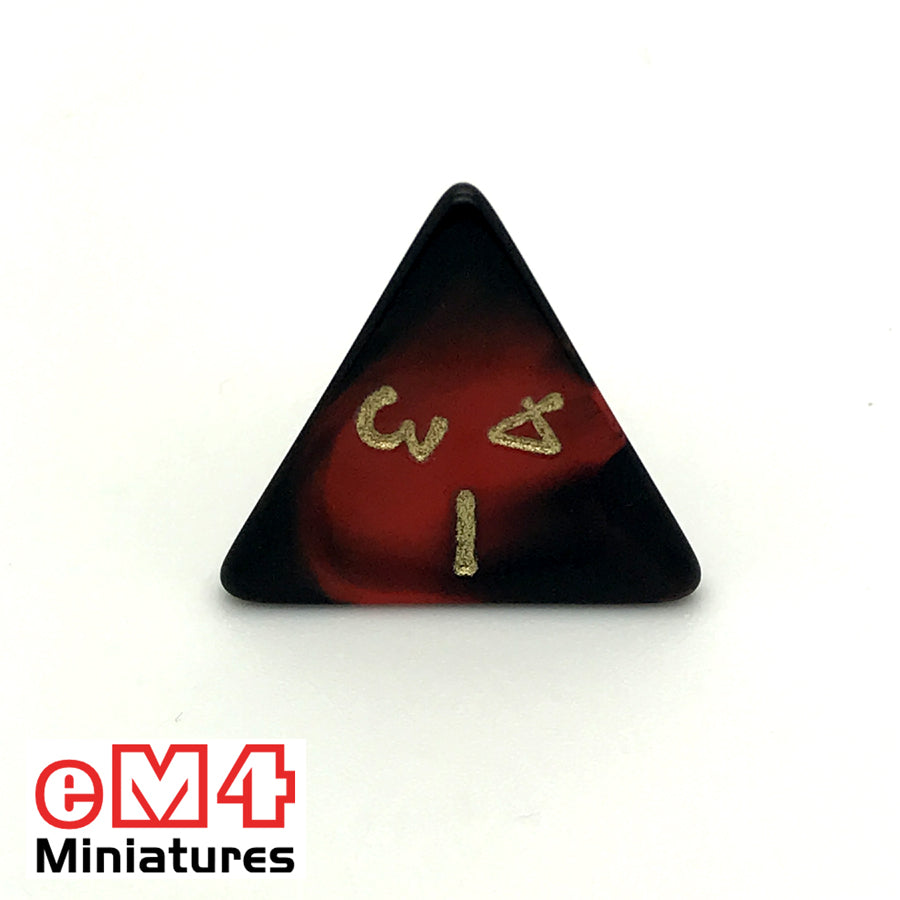 Oblivion Red D4 Poly Dice