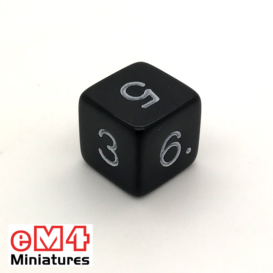 Opaque Black D6 Poly Dice