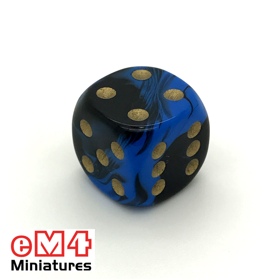 15mm D6 Oblivion Spot Dice - Blue x 10