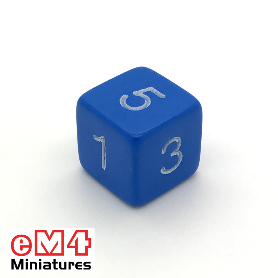 Opaque Blue D6 Poly Dice