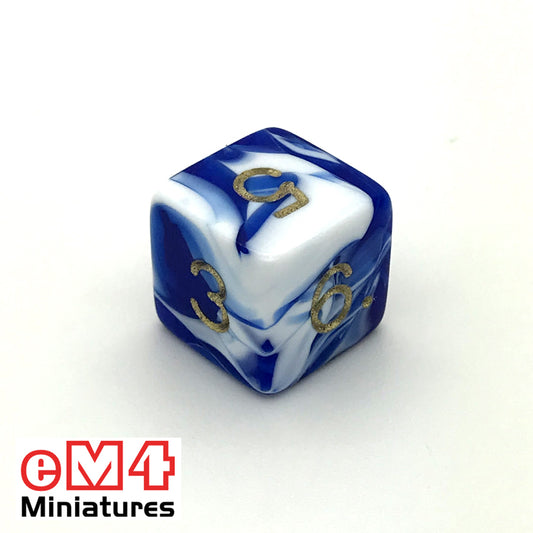 Marble Blue D6 Poly Dice