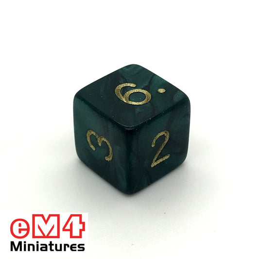 Pearl Green D6 Poly dice