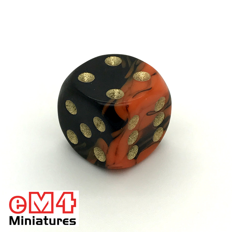 15mm D6 Oblivion Spot Dice - Orange x 10